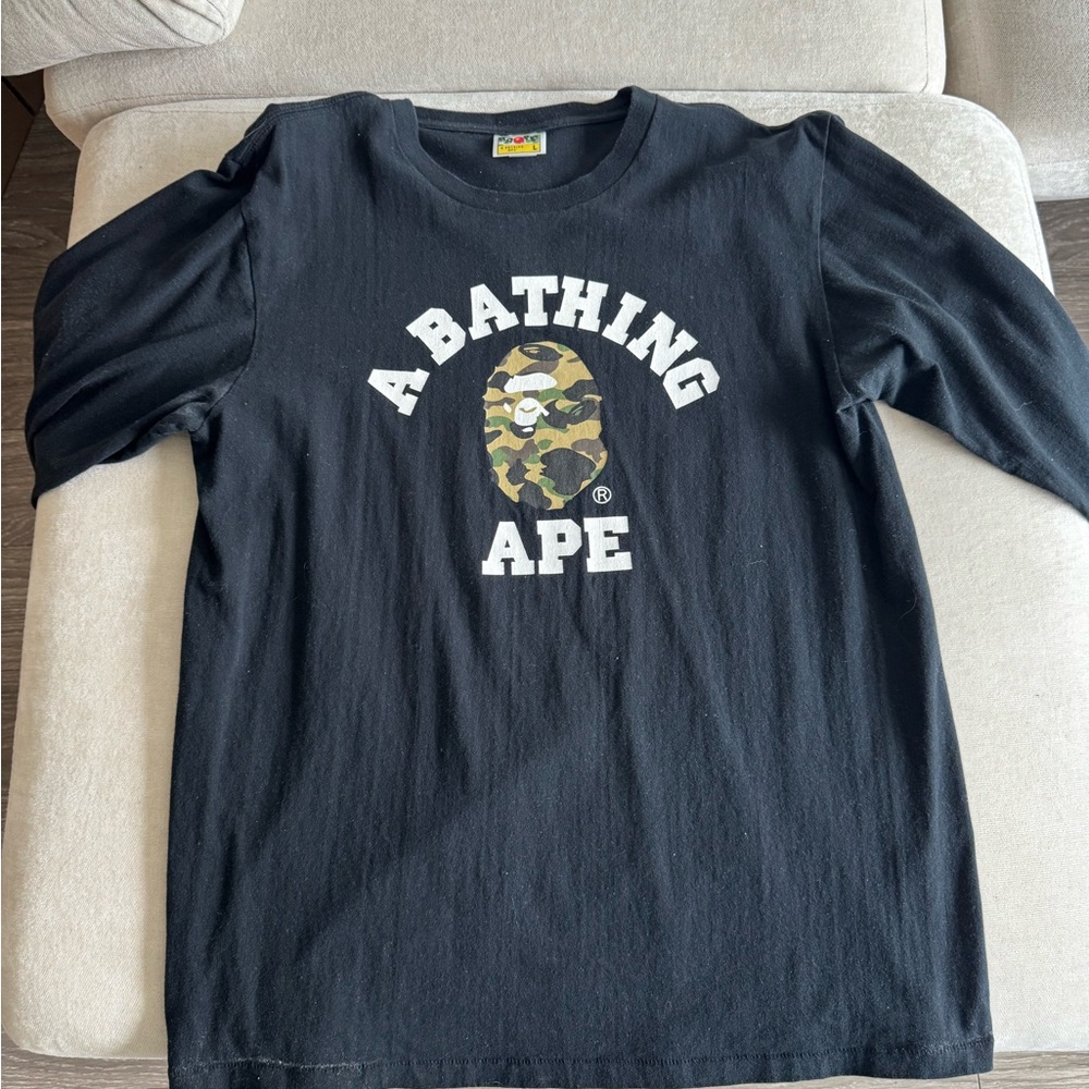 A Bathing Ape Black Long Sleeve Tee